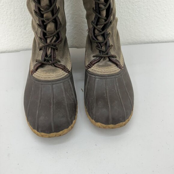 L.L. Bean Women's Lace Up Boots - Brown and Tan - Picture 4 of 11